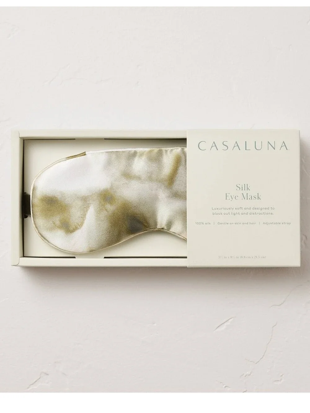 New!Casaluna Floral 100% Silk EyeMask Adjustable Strap Y2K Cottagecore Luxury